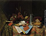 William Michael Harnett Famous Paintings - A Study Table